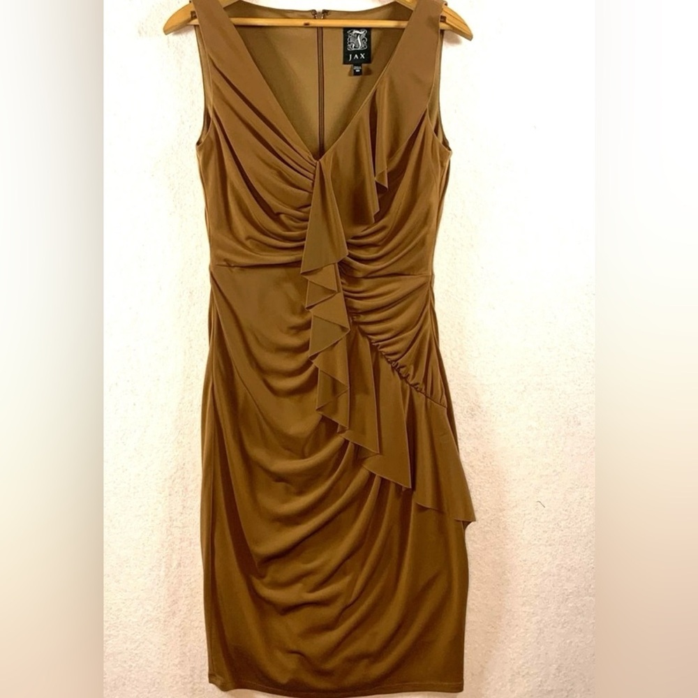 BRAND NEW JAX Womens Dress Sz 10 Asymmetrical Ruffle Ruched Dress